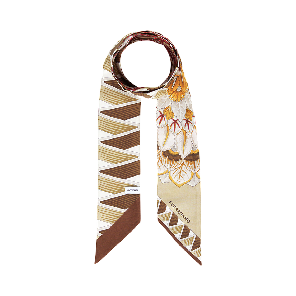 321134-787763 (W) Ferragamo Silk Scarf Beige