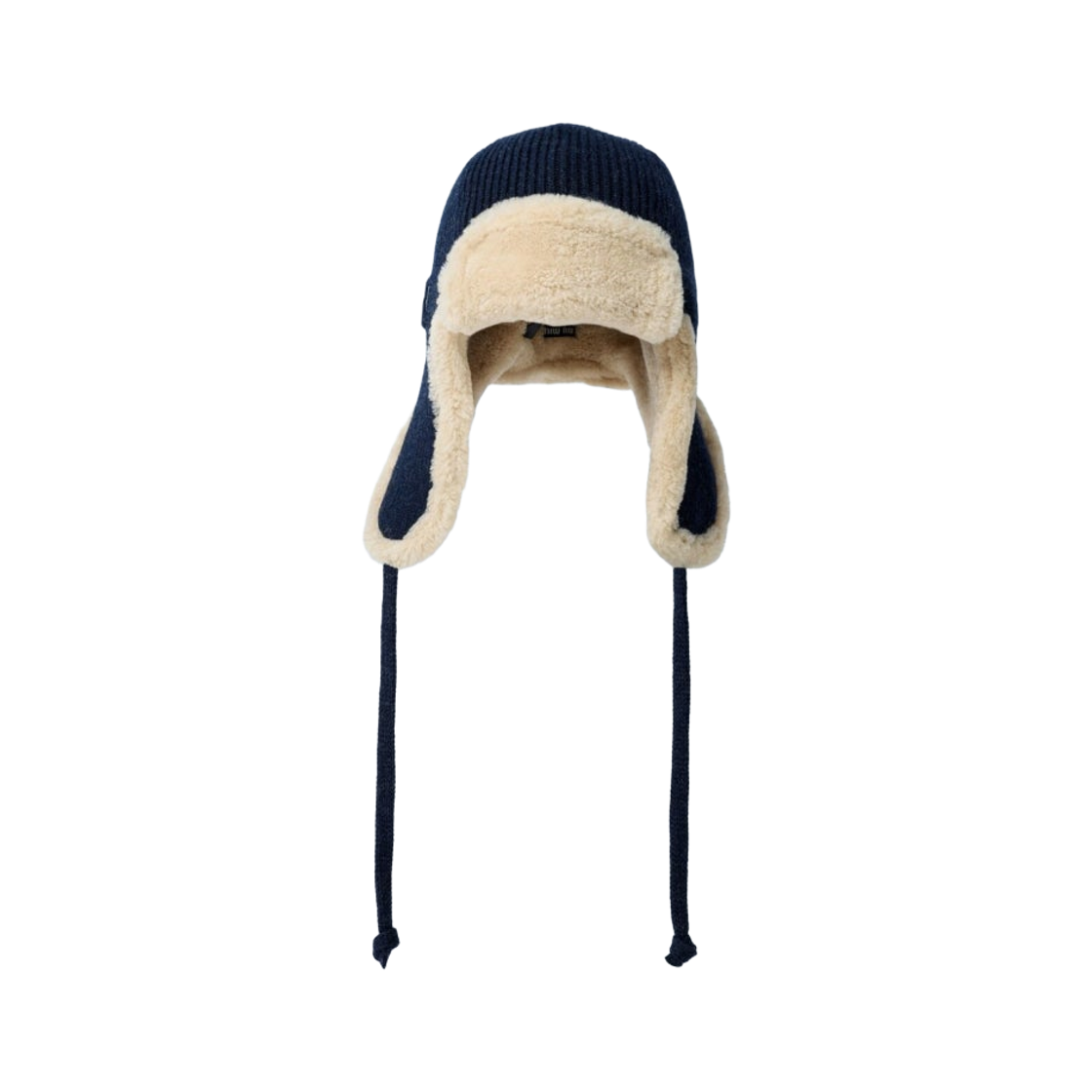 5HC386-2CSR-F0008 (W) Miu Miu Logo Motif Trooper Hat Navy