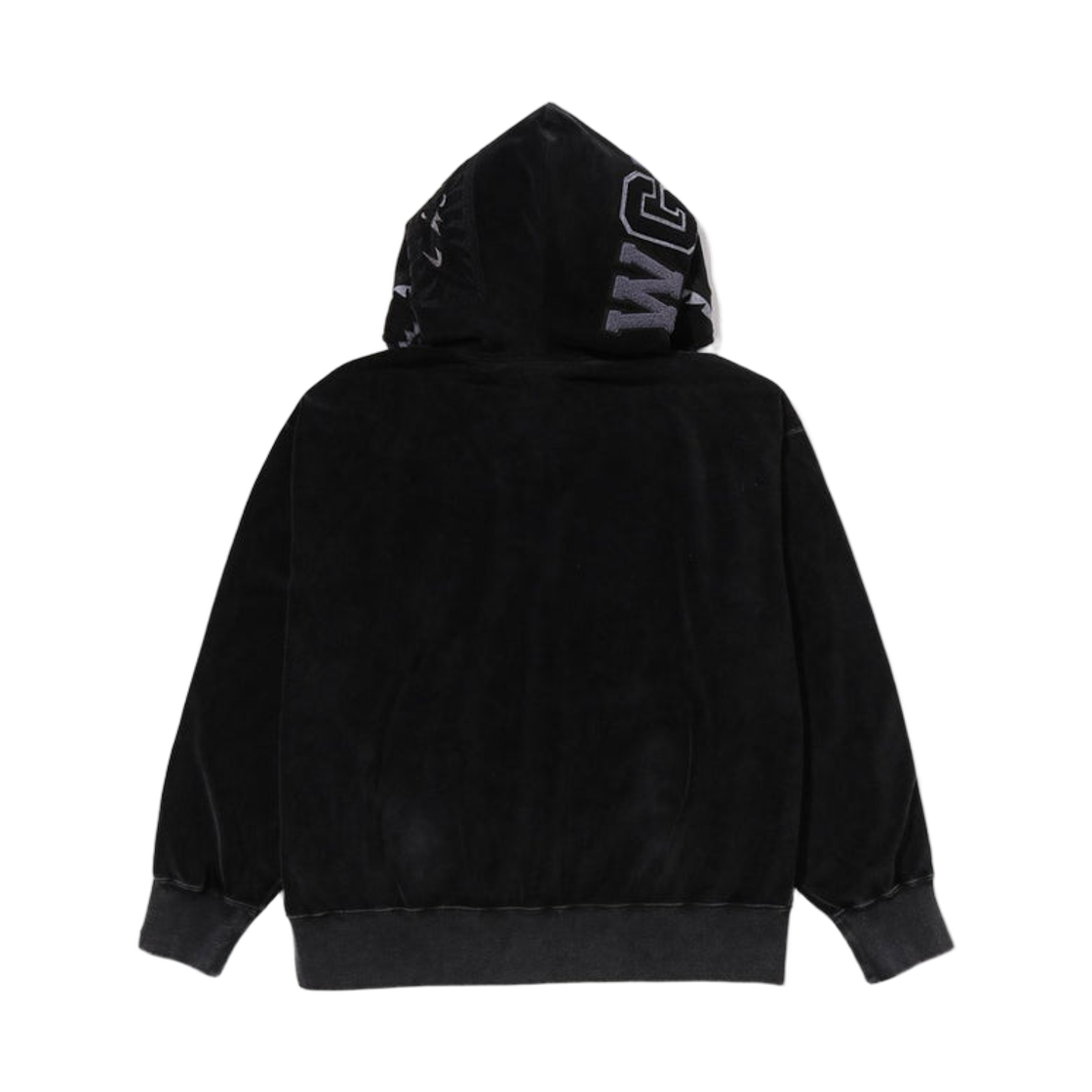 베이프 스노우 워시 샤크 릴렉스드 핏 풀 집 후드 블랙(BAPE Snow Wash Shark Relaxed Fit Full Zip Hoodie Black) - 3