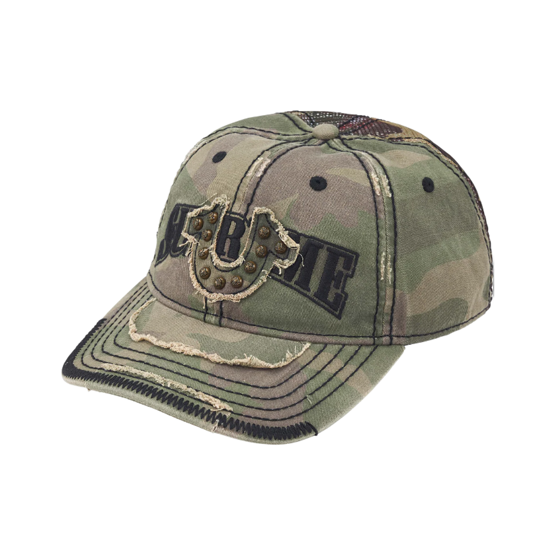 슈프림 x 트루릴리전 메쉬 백 6-패널 올리브 카모 - 25FW