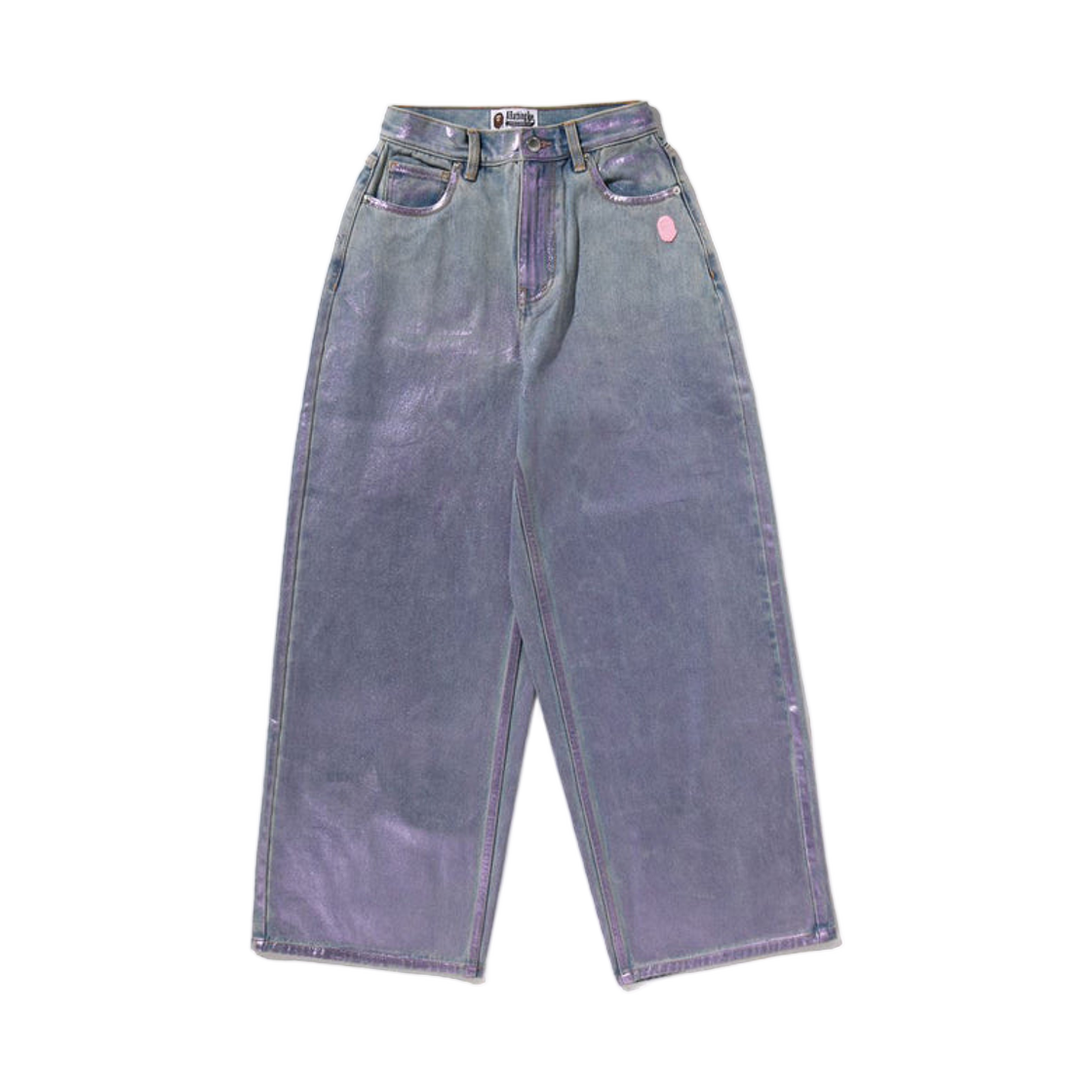 - (W) BAPE Foil Washed One Point Relaxed Fit Denim Pants Lightindigo