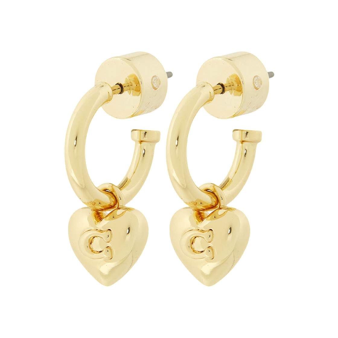546491-GLD710 (W) Coach C Heart Drop Earring Gold