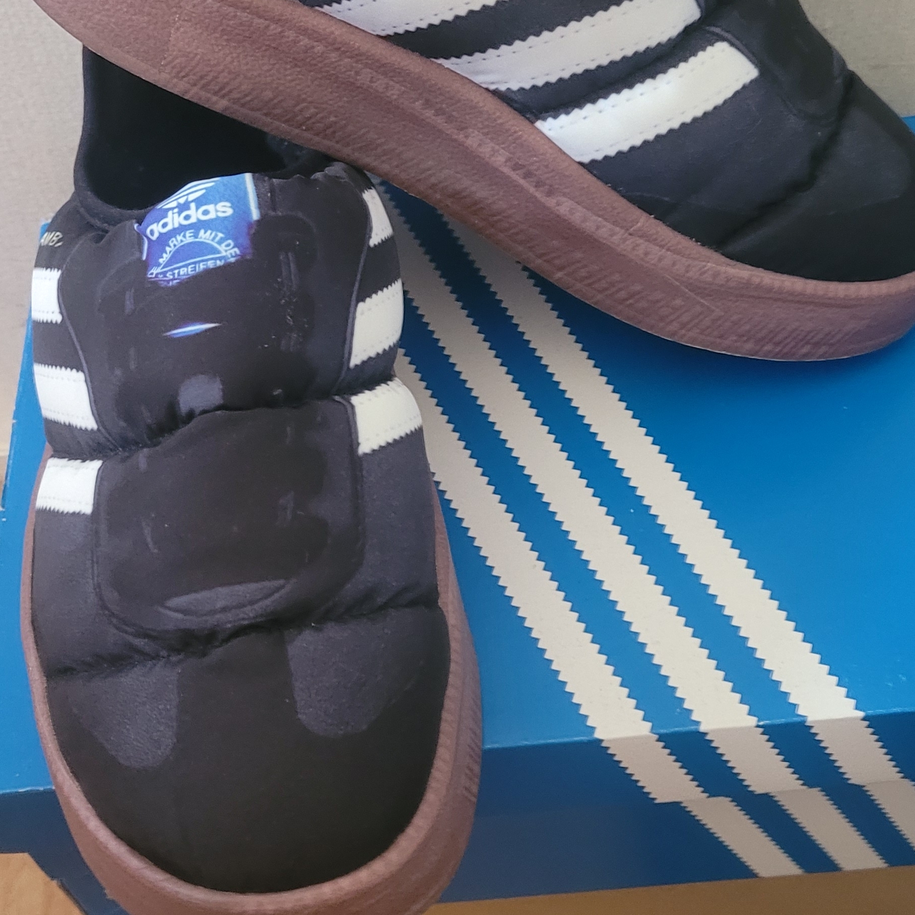 Adidas Puffylette Samba Core Black 착용 스타일