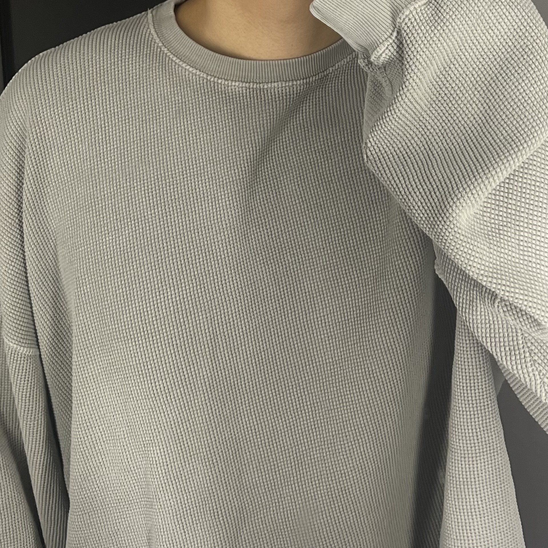 Undermycar Mu.77 Anti Fxxking Logo Play Brush Washed Thermal Long Sleeve Sand 착용 스타일