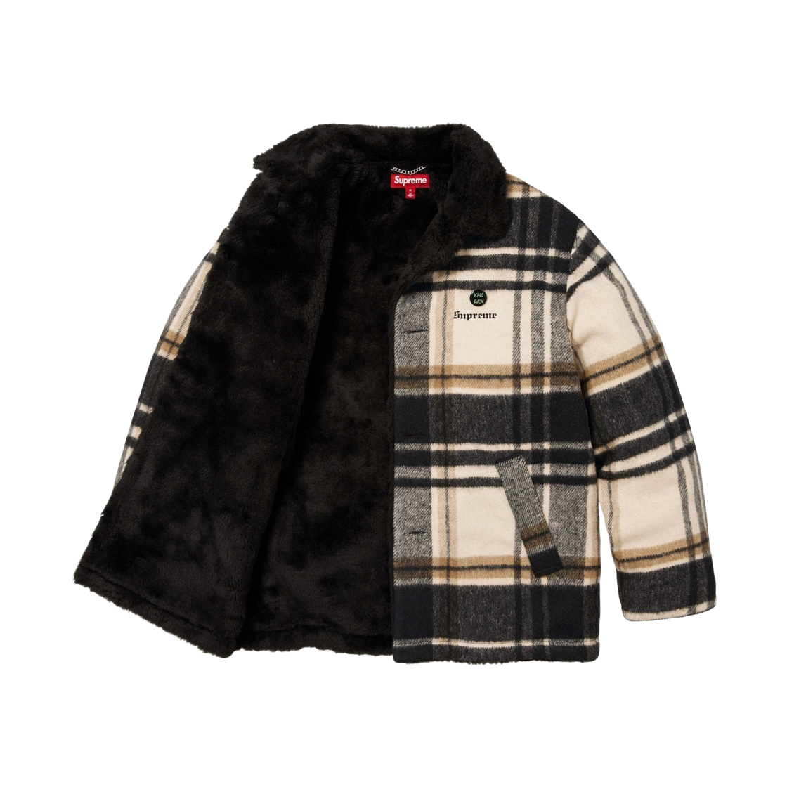 슈프림 플레이드 카 코트 크림 - 25FW | Supreme | KREAM