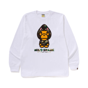BAPE 1st Camo Milo Shark FZH L/S T-Shirt White Yellow