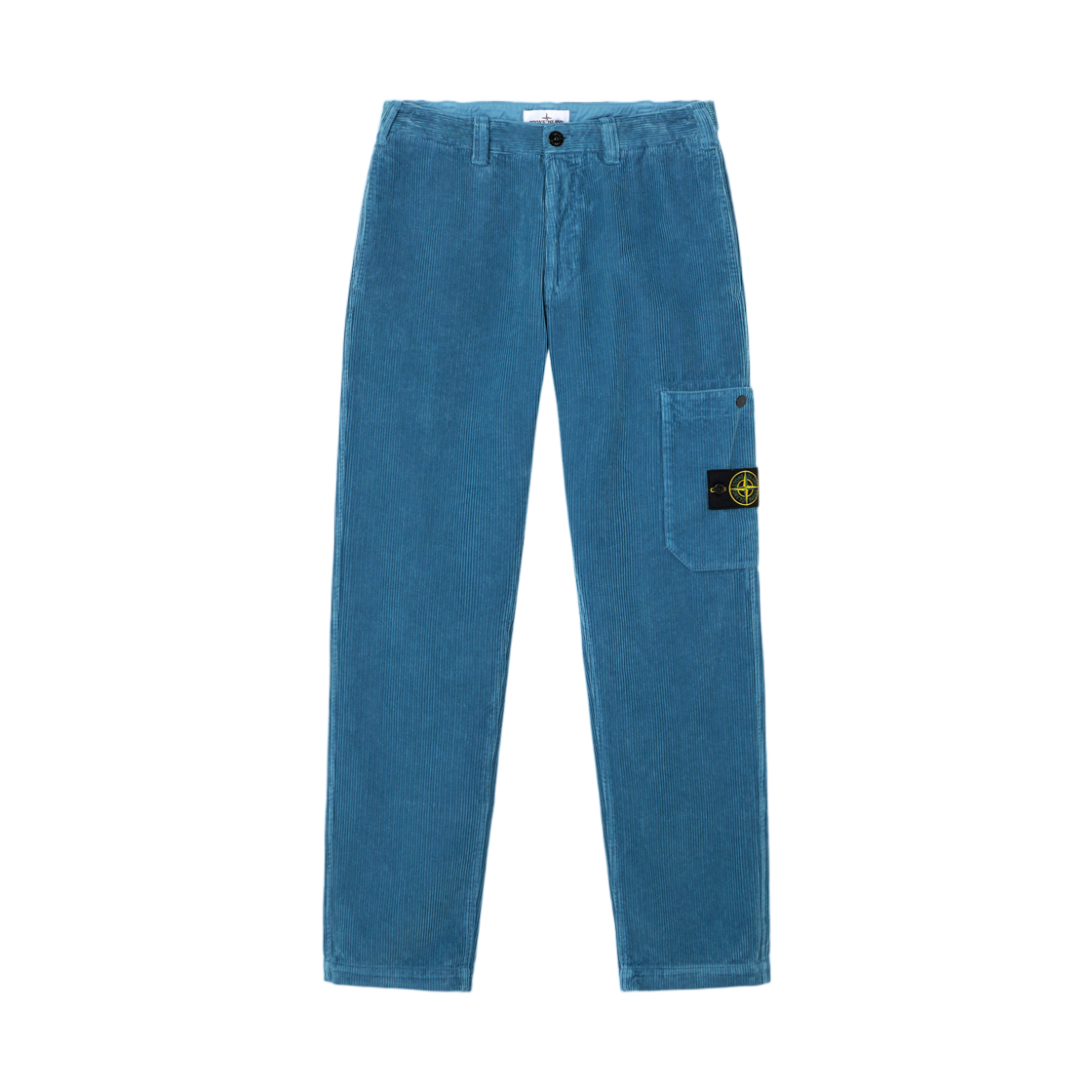 K2S1531000-39S0212-V002B Stone Island 3100039 Organic Cotton Corduroy 800 Regular Fit Trousers with Snap-Fastened Pockets Steel Blue - 25FW