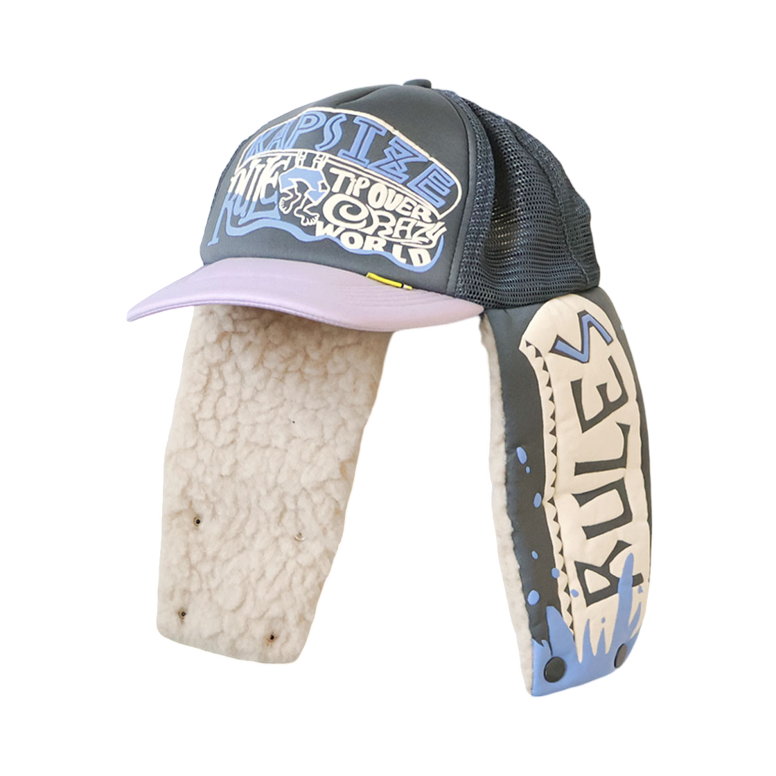 캐피탈 캡사이즈 룰 Pt 럼버 트럭 캡 그레이 퍼플(Kapital Kapsize Rule Pt Lumber Truck Cap Gray Purple) - 1