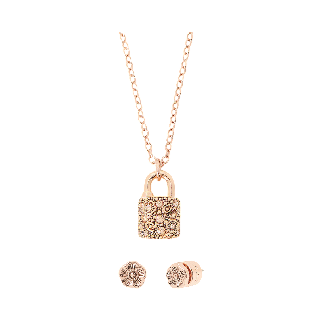 (W) 코치 네클리스 이어링 세트 골드((W) Coach Necklace Earring Set Gold) - 1