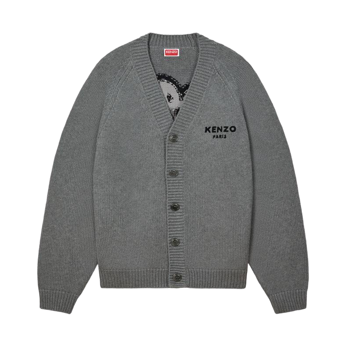 겐조 보케 플라워 코튼 울 가디건 페일 그레이(Kenzo Boke Flower Cotton Wool Cardigan Pale Grey)
