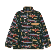 Patagonia Lightweight Synchilla Snap-T Fleece Pullover Salmon Energy Old Growth Green