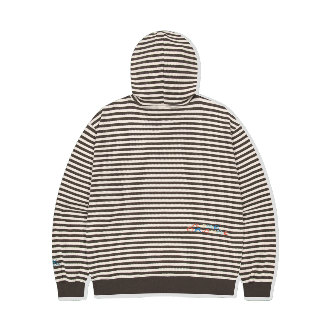 썬러브 x 나 홀로 집에 스트라이프 와플 집업 후드 브라운(Sunlove x Home Alone Striped Waffle Zip Up Hoodie Brown) - 2