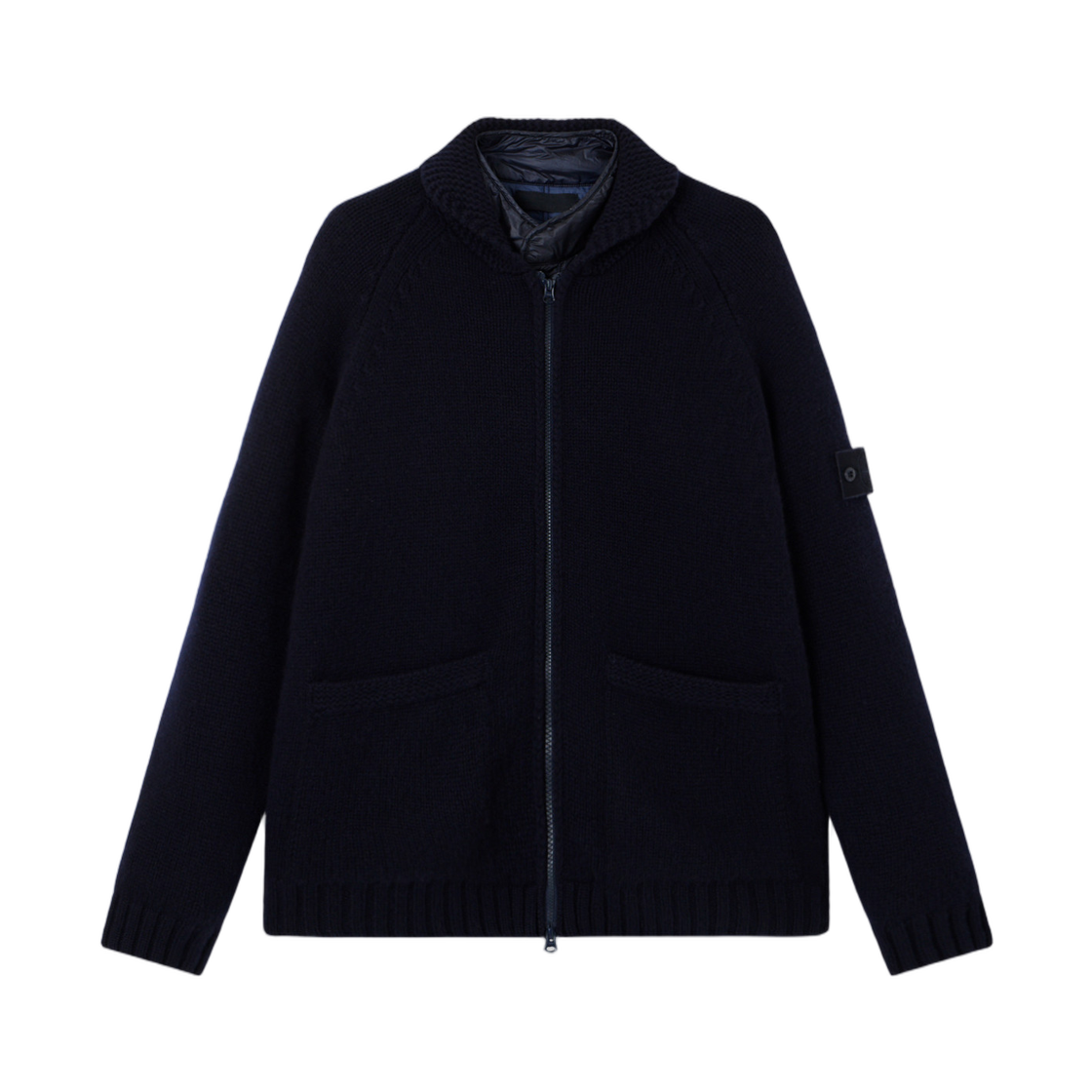 K2S1551000-80S00FD-V0020 Stone Island 5100080 Cashmere Stone Island Ghost Presidents Knit with Detachable Padded Lining Navy Blue - 25FW
