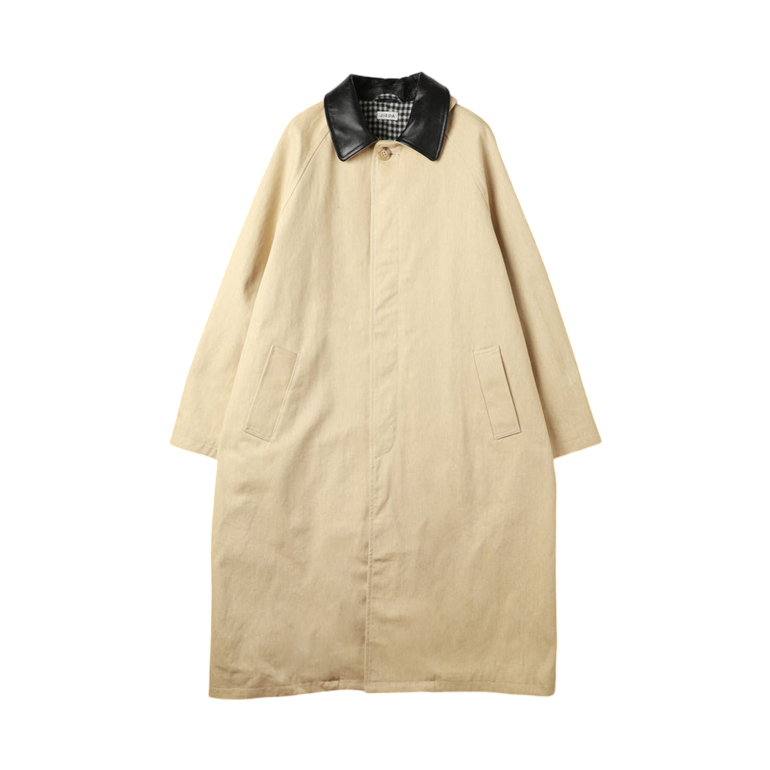 지에다 레더 칼라 페이드 오버 코트 베이지(Jieda Leather Collar Fade Over Coat Beige)