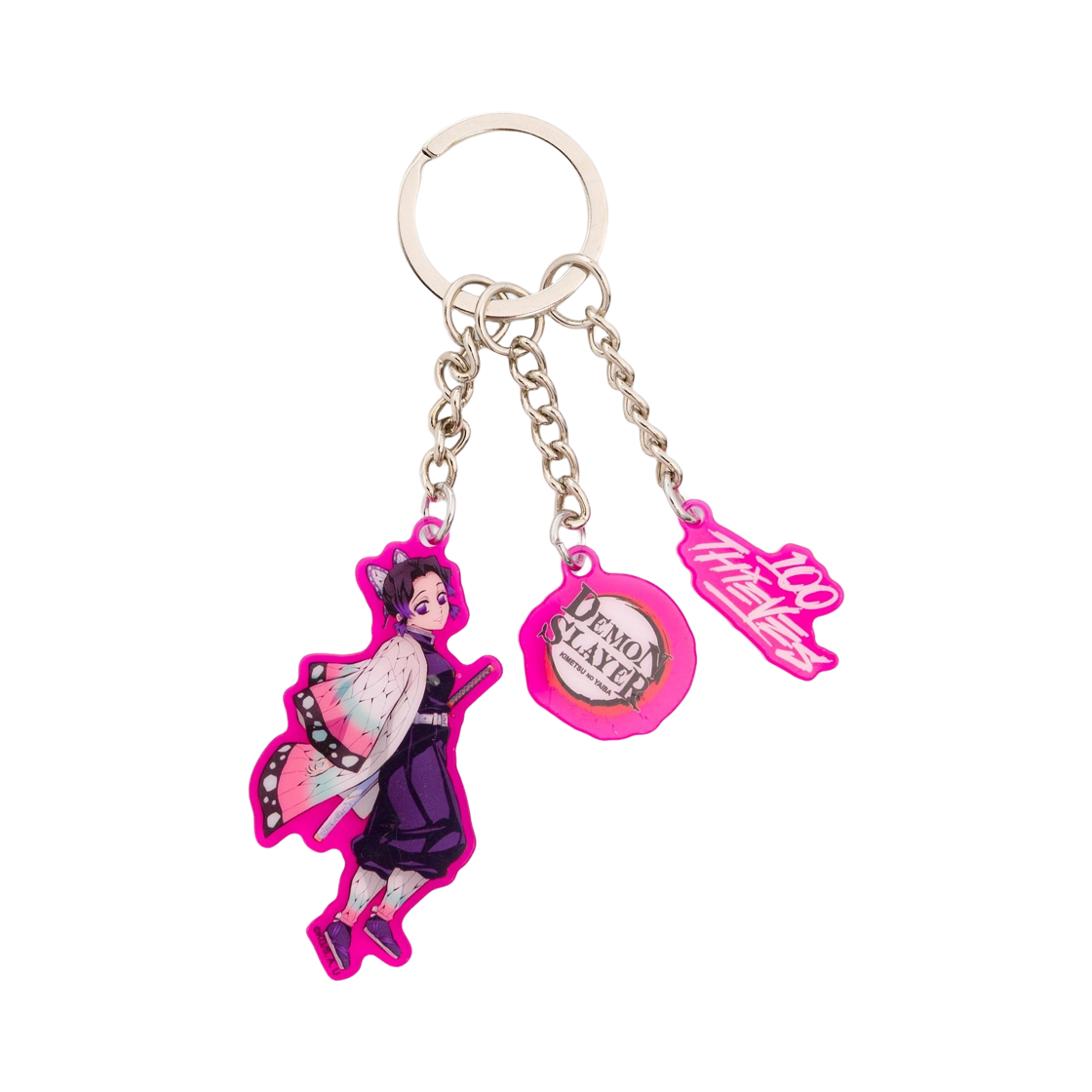 100씨브즈 × 귀멸의 칼날 코쵸우 시노부 키체인 퍼플(100Thieves x Demon Slayer Kocho Shinobu Keychain Purple)
