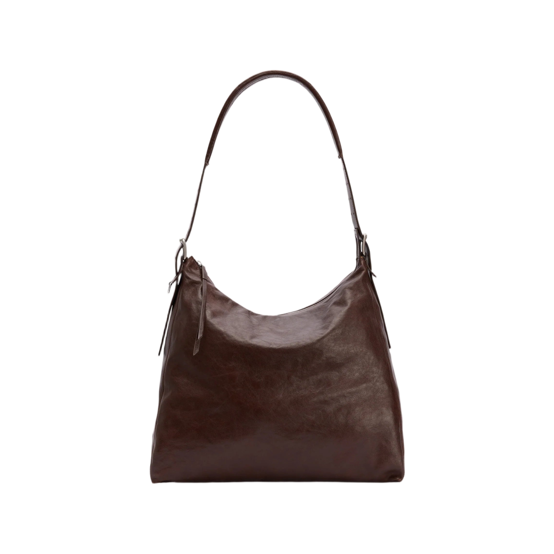 BG0189-LL0108-495 Lemaire Belted Hobo Bag Paper Lux Leather Espresso