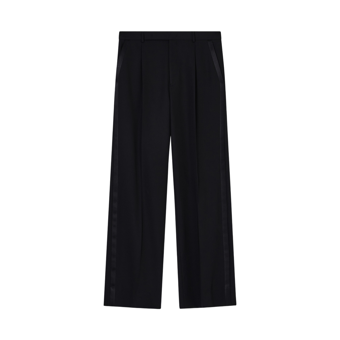 EM003650TE17046UC001 Emporio Armani Wool Gabardine Satin Band Pants Black