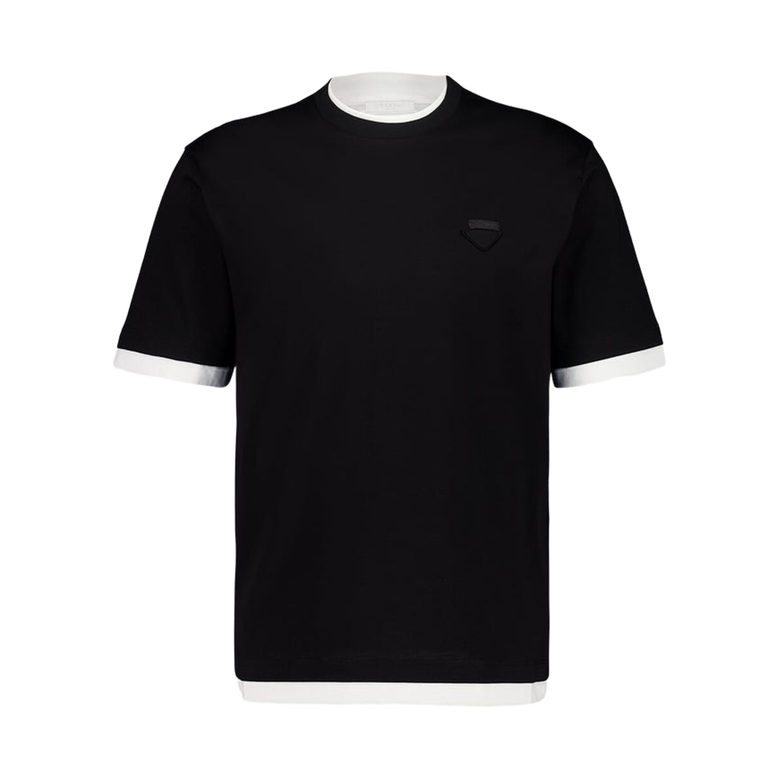 UJN912-11CD-F0967 Prada Cotton T-Shirt Black White