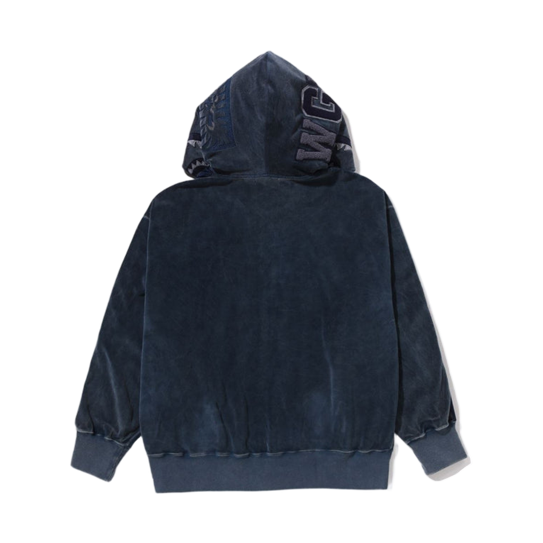 베이프 스노우 워시 샤크 릴렉스드 핏 풀 집 후드 네이비(BAPE Snow Wash Shark Relaxed Fit Full Zip Hoodie Navy) - 3