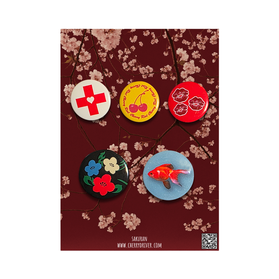 Sakuran Pin Button Set Cherry Driver Sakuran Pin Button Set