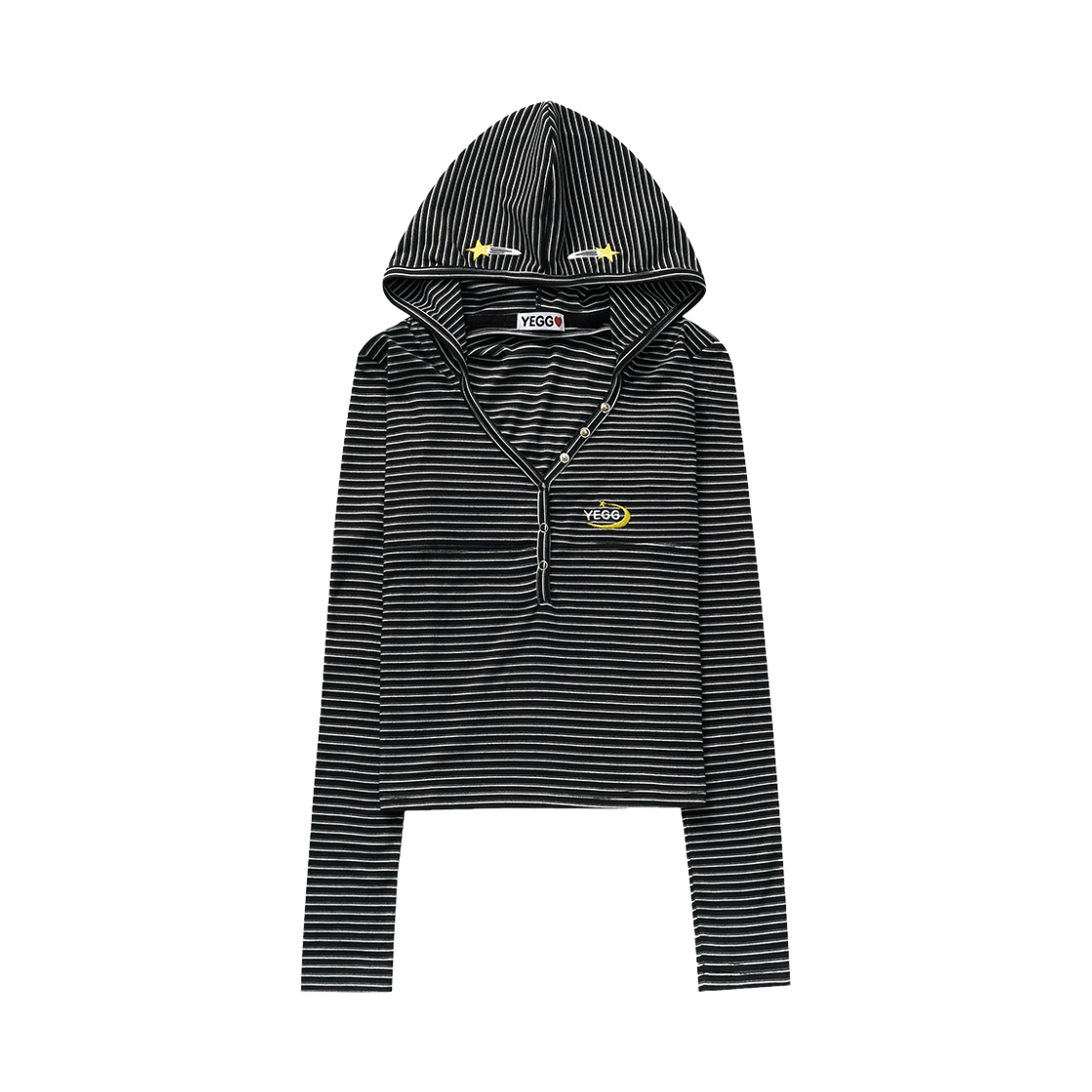 예그 스타 핀 후드 티 블랙(Yegg Star Pin Hoodie Tee Black)