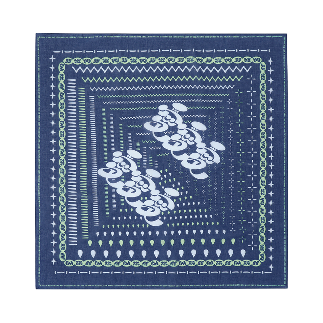 러브러브러브 SV 90 리듬 스카프 네이비(LUVLUVLUV SV 90 Rhythm Scarf Navy)