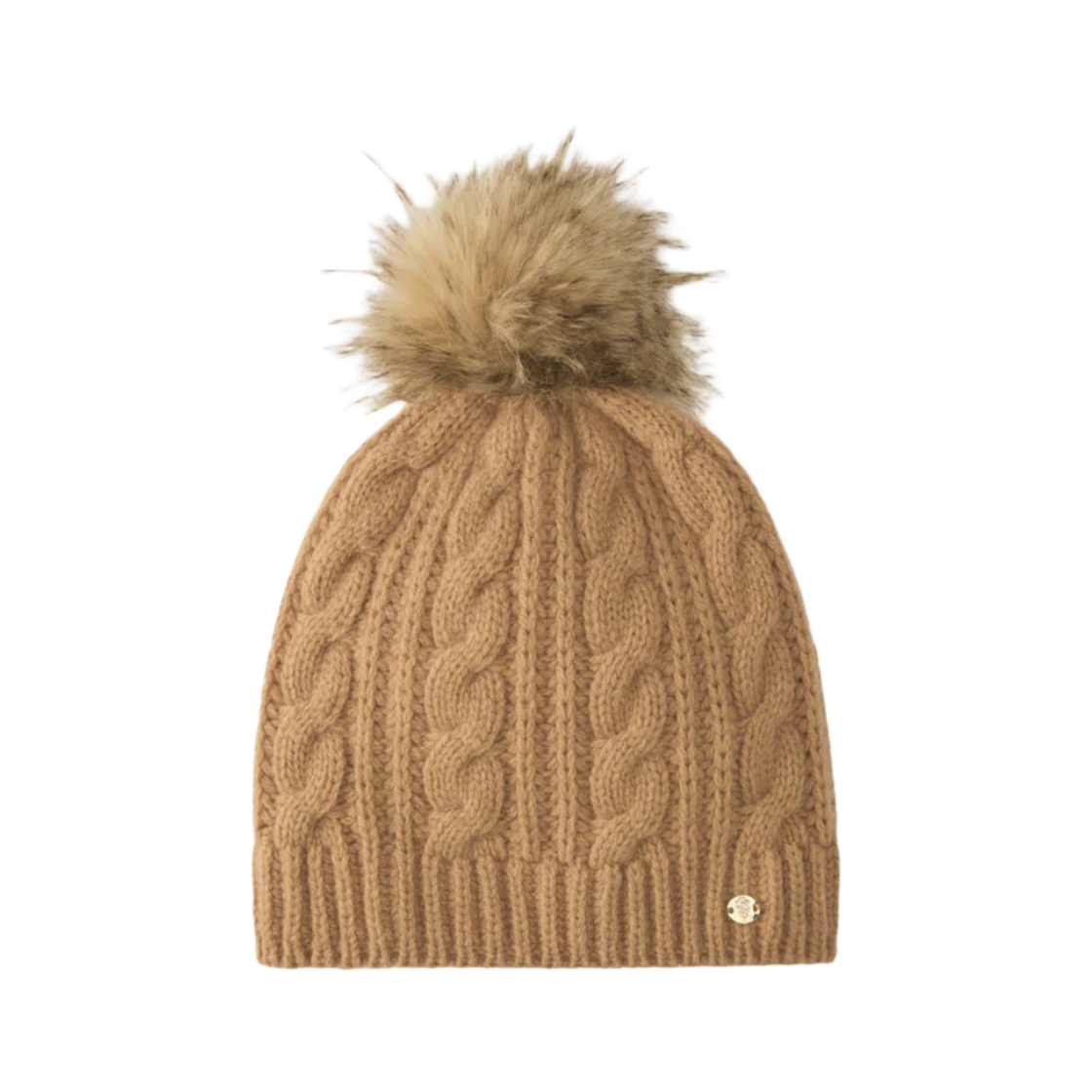 HAT52149 (W) Helen Kaminski Nolan Wool Blend Beanie Camel