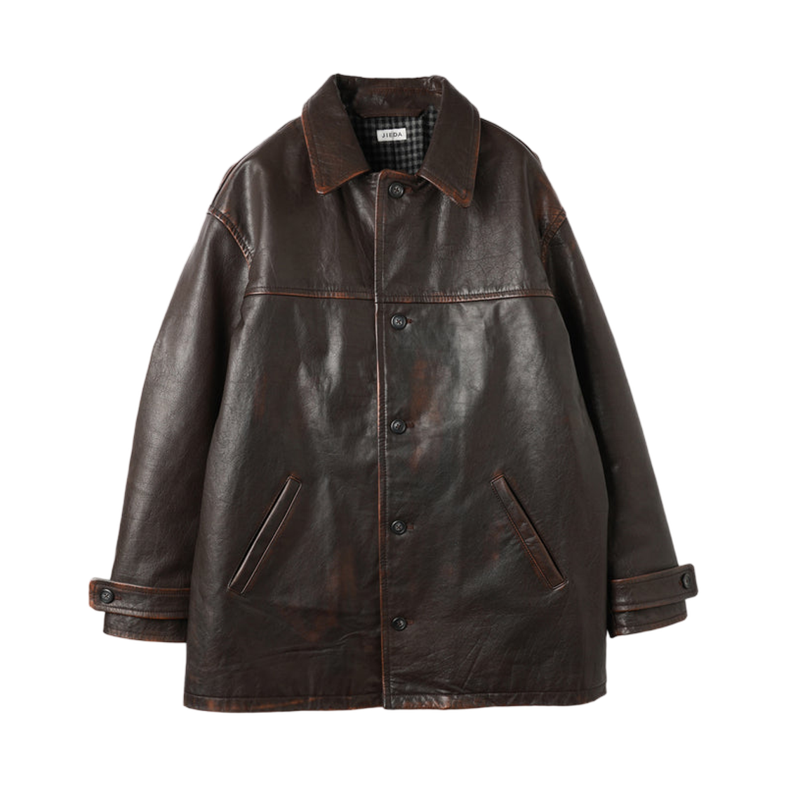 지에다 레더 카 코트 블랙(Jieda Leather Car Coat Black) - 1