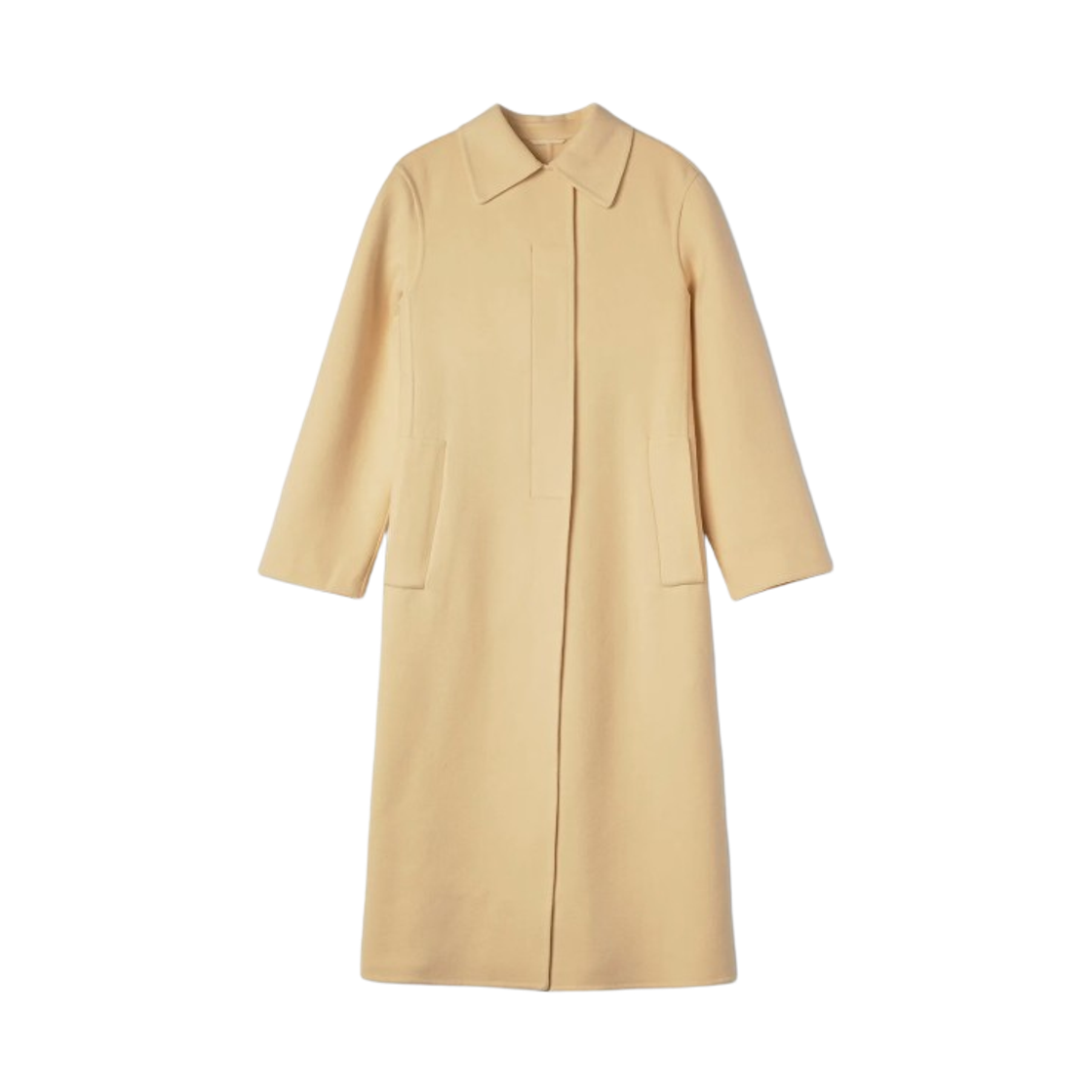 J02AA0006-J40006-740 (W) Jil Sander Hidden Button Coat Butter