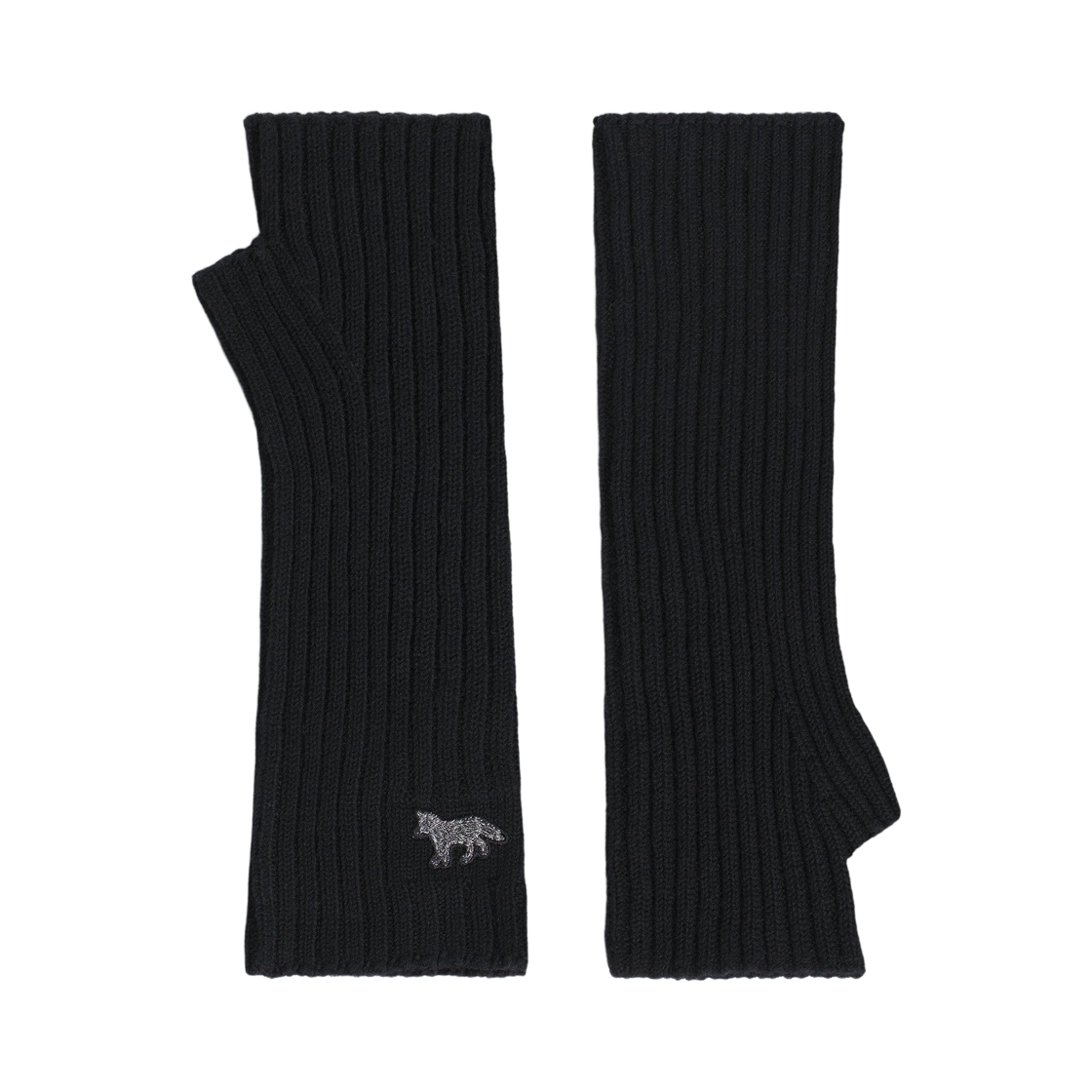 PW06300KT1211-P199 (W) Maison Kitsune Baby Fox Mittens Black
