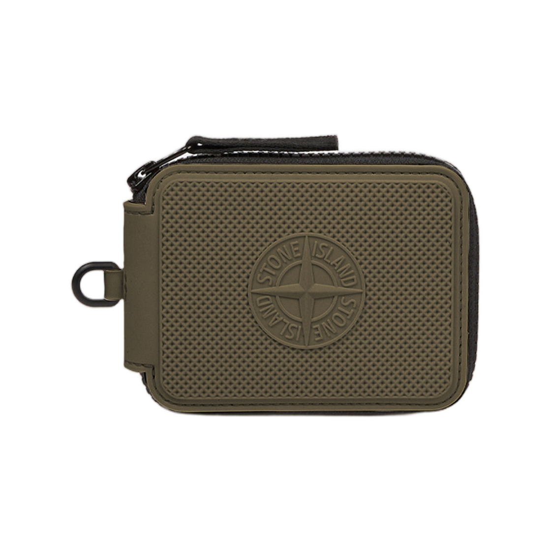 스톤 아일랜드 9500003 러버라이즈드 실리콘 월렛 집 앤 카드 슬롯 밀리터리 그린 - 25FW(Stone Island 9500003 Rubberised Silicone Wallet with Zip and Card Slots Military Green - 25FW)