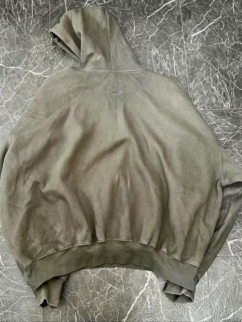 Undermycar Mu.10 Anti Fxxking Logo Play Oversized Bonded Hoodie Olive 착용 스타일 - 3