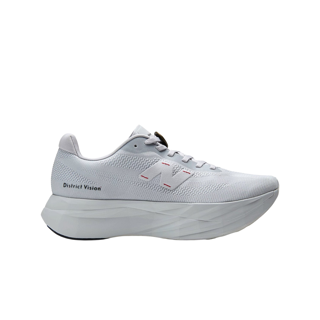 (W) 뉴발란스 x 디스트릭트 비전 퓨어셀 SC 엘리트 v5 펄 그레이 레드 - B 스탠다드((W) New Balance x District Vision FuelCell SC Elite v5 Pearl Grey Red - B Standard)