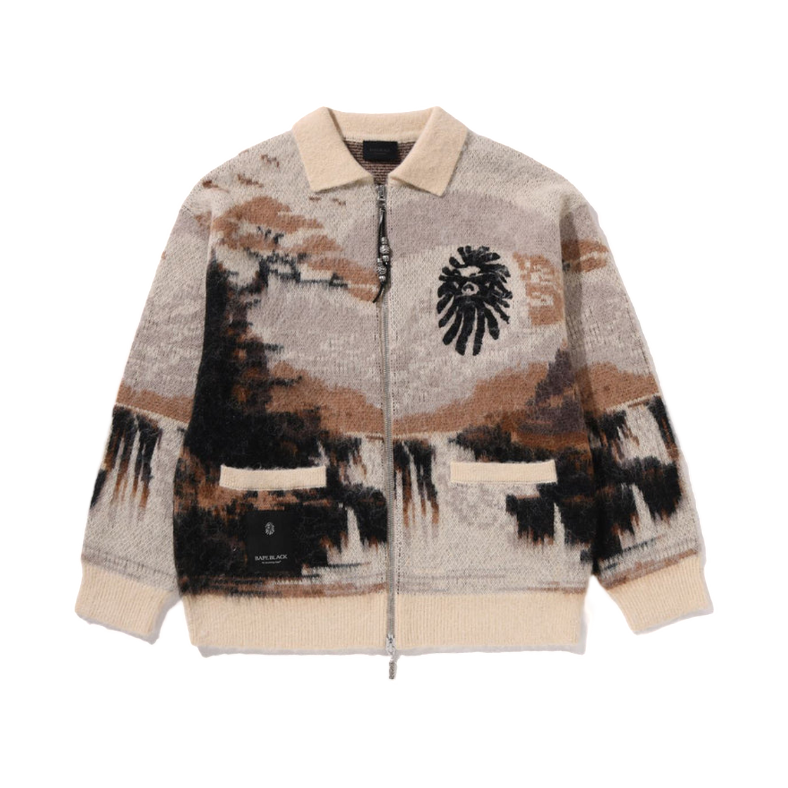 베이프 재팬 랜드스케이프 집 가디건 브라운(BAPE Japan Landscape Zipped Cardigan Brown) - 1