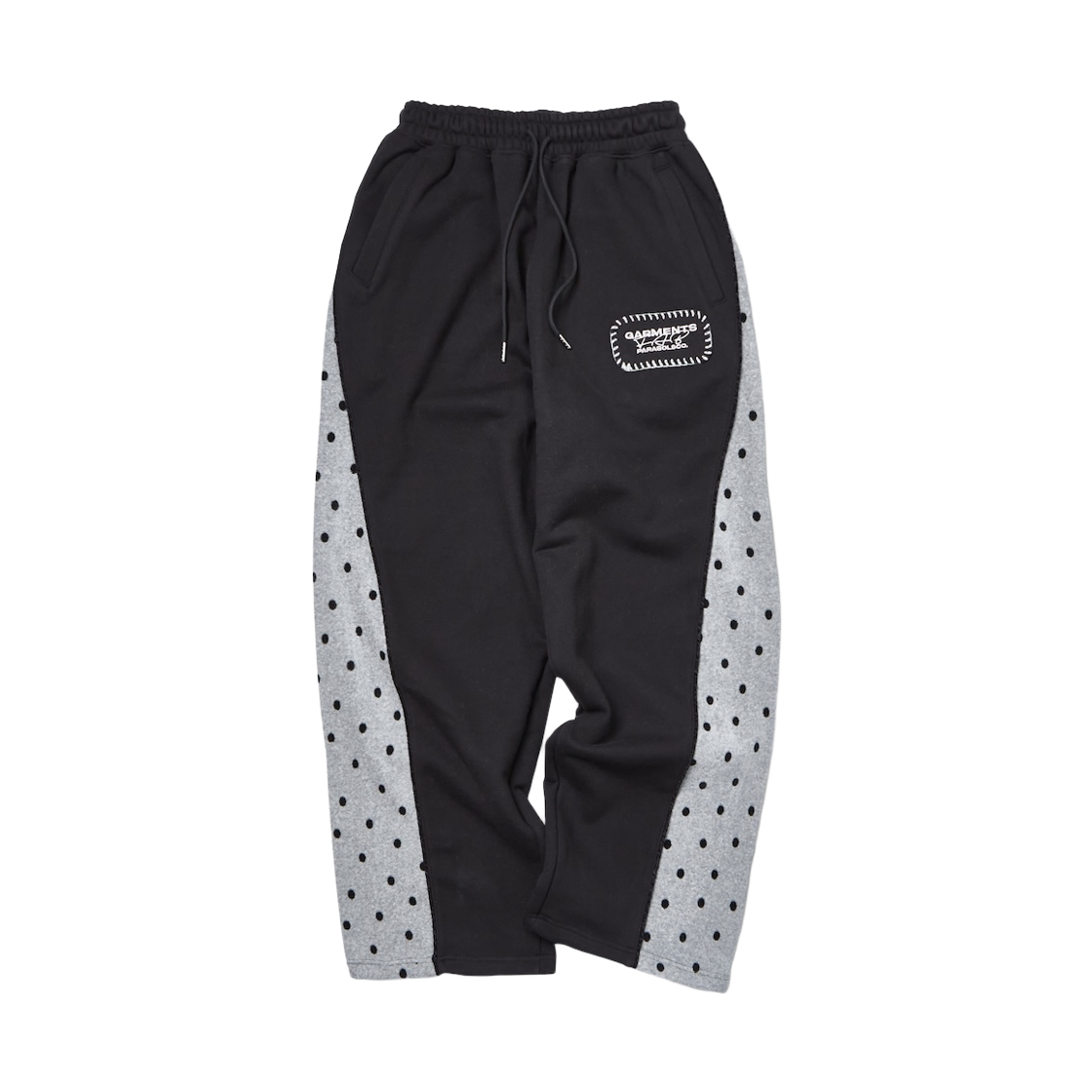 25WTGFPT02BK Garments Fab Velour Dot Piping Sweatpants Black