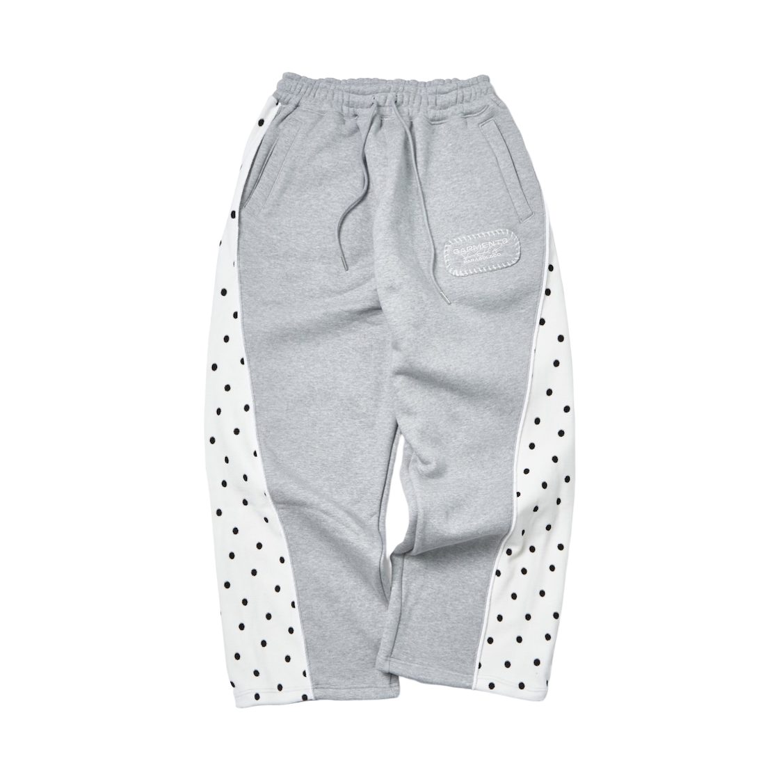 25WTGFPT02MG Garments Fab Velour Dot Piping Sweatpants Melange Gray
