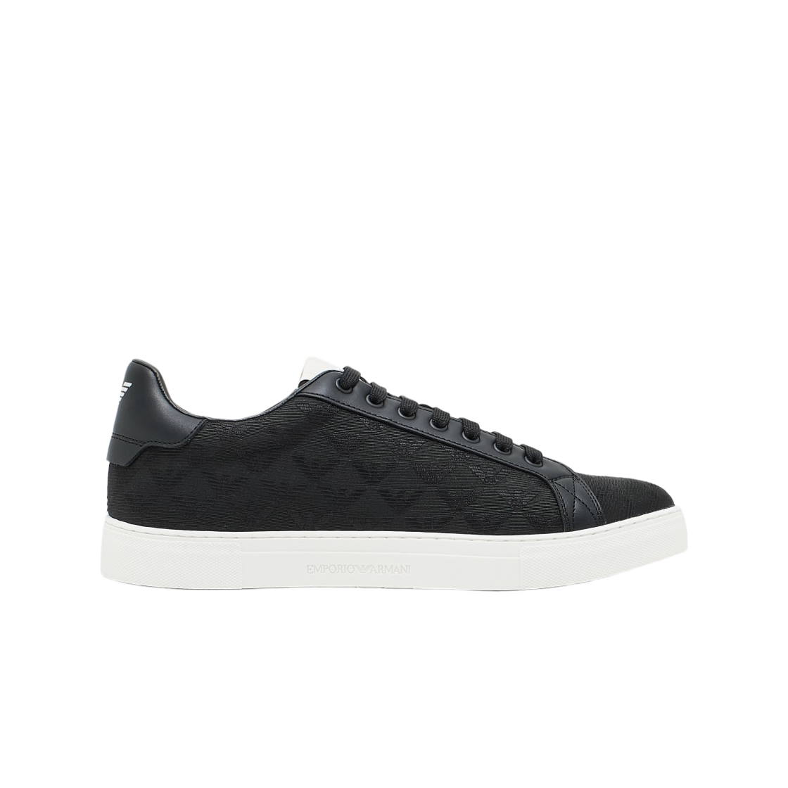 EM003843AF20003MC012 Emporio Armani All-Over Jacquard Eagle Nylon Sneakers Black
