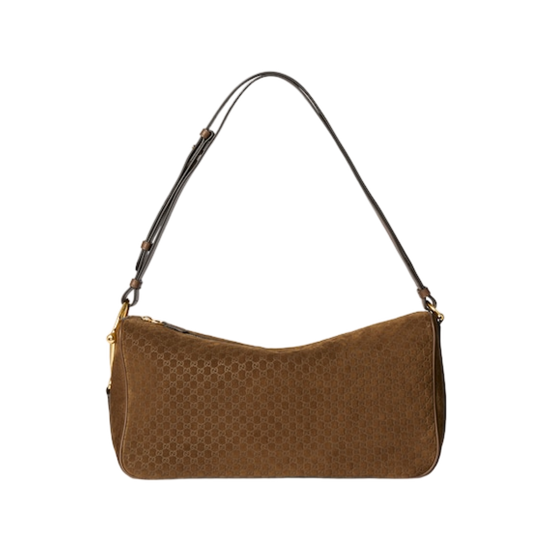 862530-AAEE7-2118 Gucci Half Horsebit Large Shoulder Bag Brown