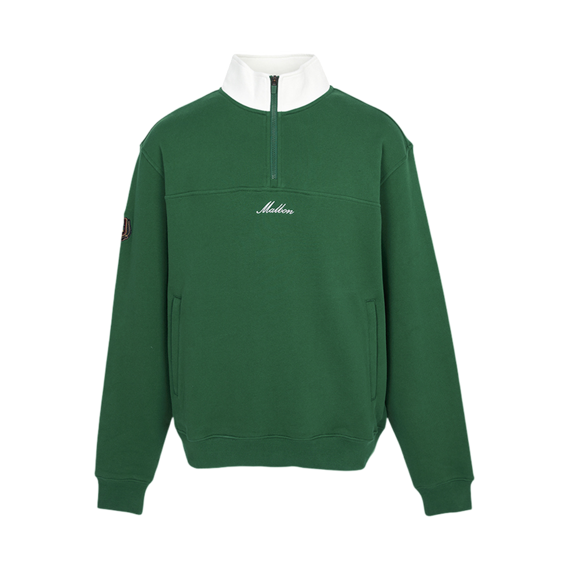 M9593MYR Malbon Golf Half Zip Up Sweatshirt Green