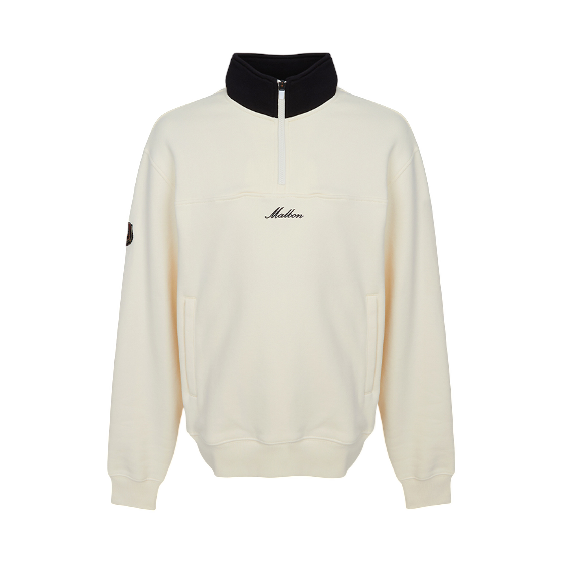 M9593CVS Malbon Golf Half Zip Up Sweatshirt Ivory