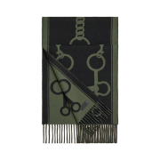 Hermes Casaque Mors Muffler Vert Camouflage Noir
