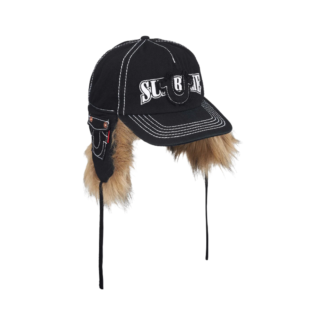 슈프림 x 트루릴리전 이어플랩 5-패널 블랙 - 25FW(Supreme x True Religion Earflap 5-Panel Black - 25FW)