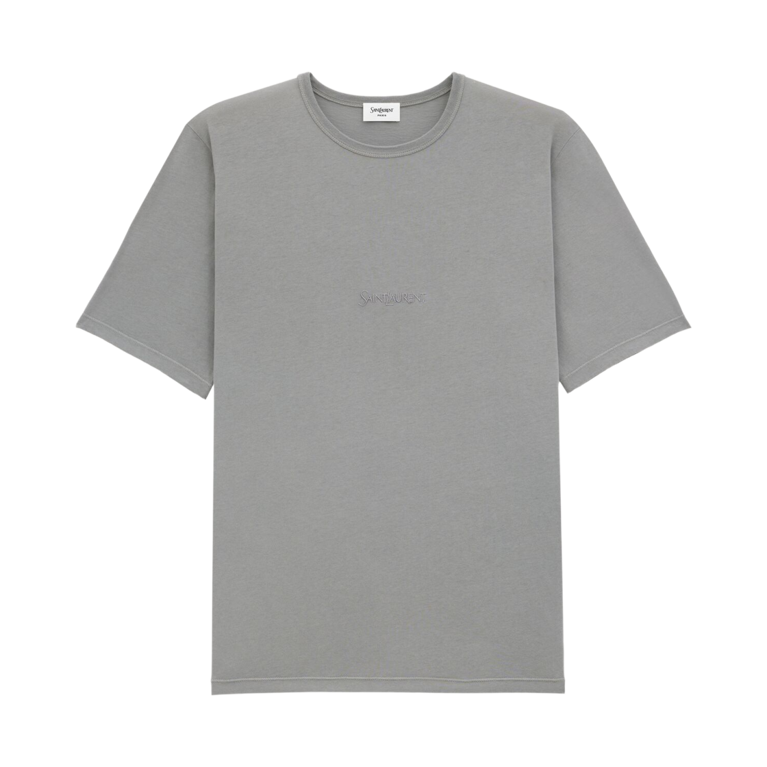 818535-YBHD2-1467 Saint Laurent Cotton T-Shirt Gris