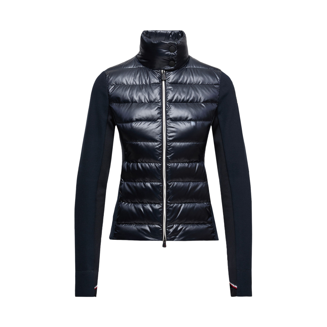 (W) 몽클레르 패딩 집업 스웨트셔츠 네이비 블루 - 25FW((W) Moncler Padded Zip-Up Sweatshirt Navy Blue - 25FW) - 1