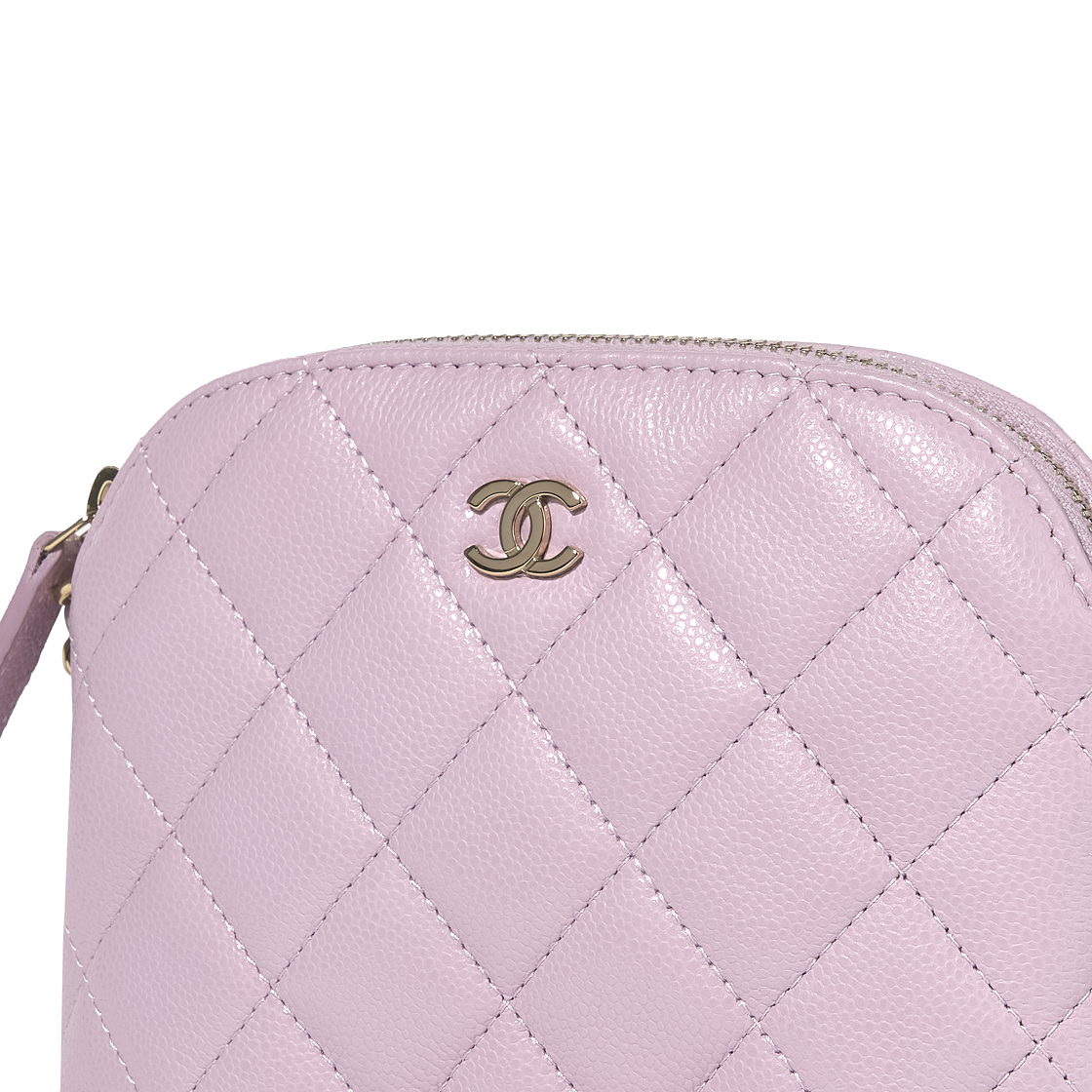 샤넬 체인 달린 미니백 램스킨 & 골드 메탈 라이트 퍼플(Chanel Clutch with Chain Lambskin & Gold Light Purple) - 4
