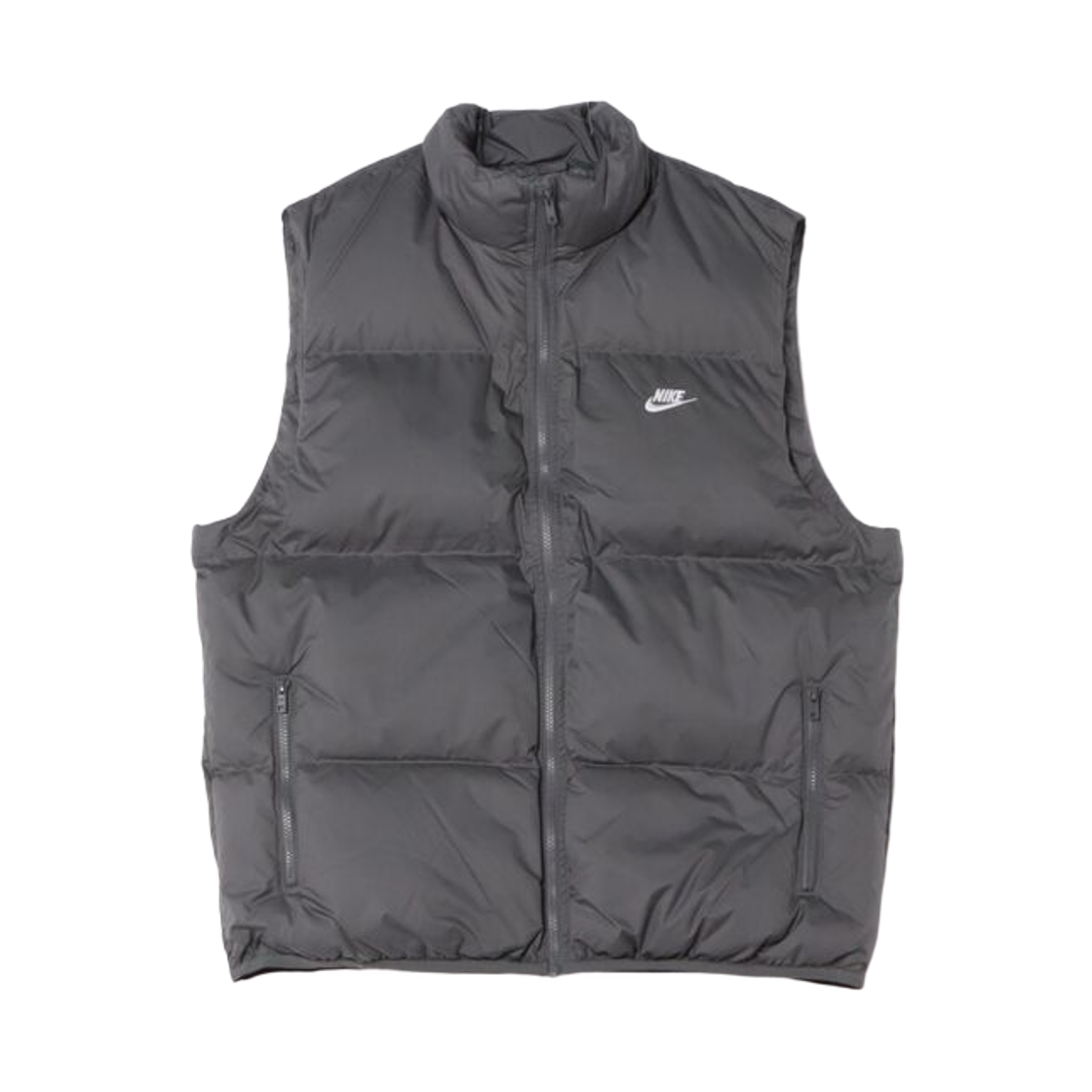 나이키 NSW 클럽 써마핏 패딩 베스트 아이언 그레이 화이트 - 아시아(Nike NSW Club Therma-Fit Padded Vest Iron Grey White - Asia)