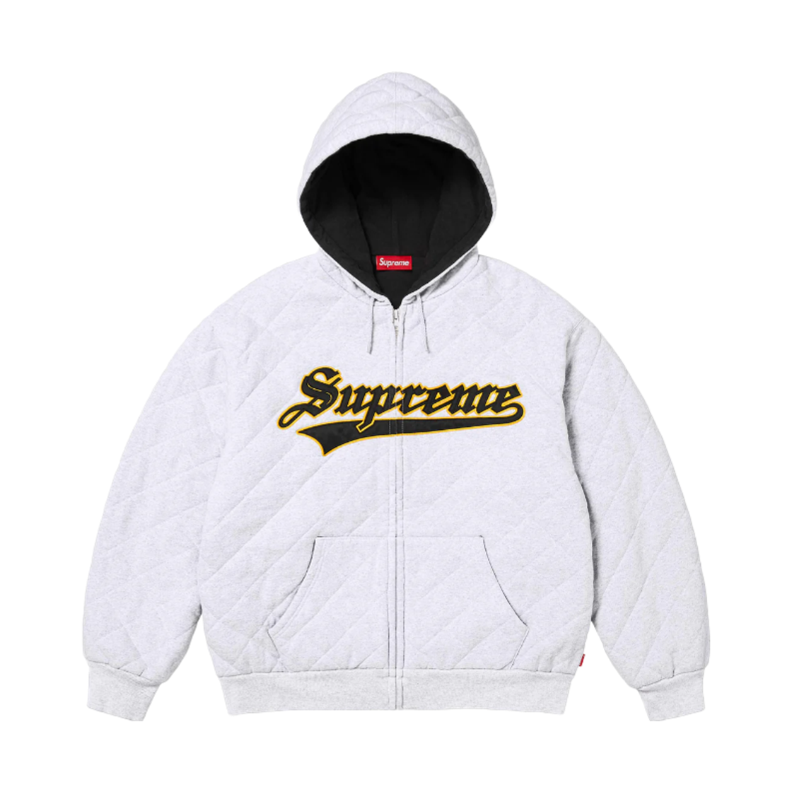 슈프림 퀼티드 집업 후드 스웨트셔츠 애쉬 그레이 - 25FW