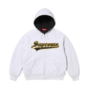 Supreme Quilted Zip Up Hooded Sweatshirt Ash Grey - 25FW