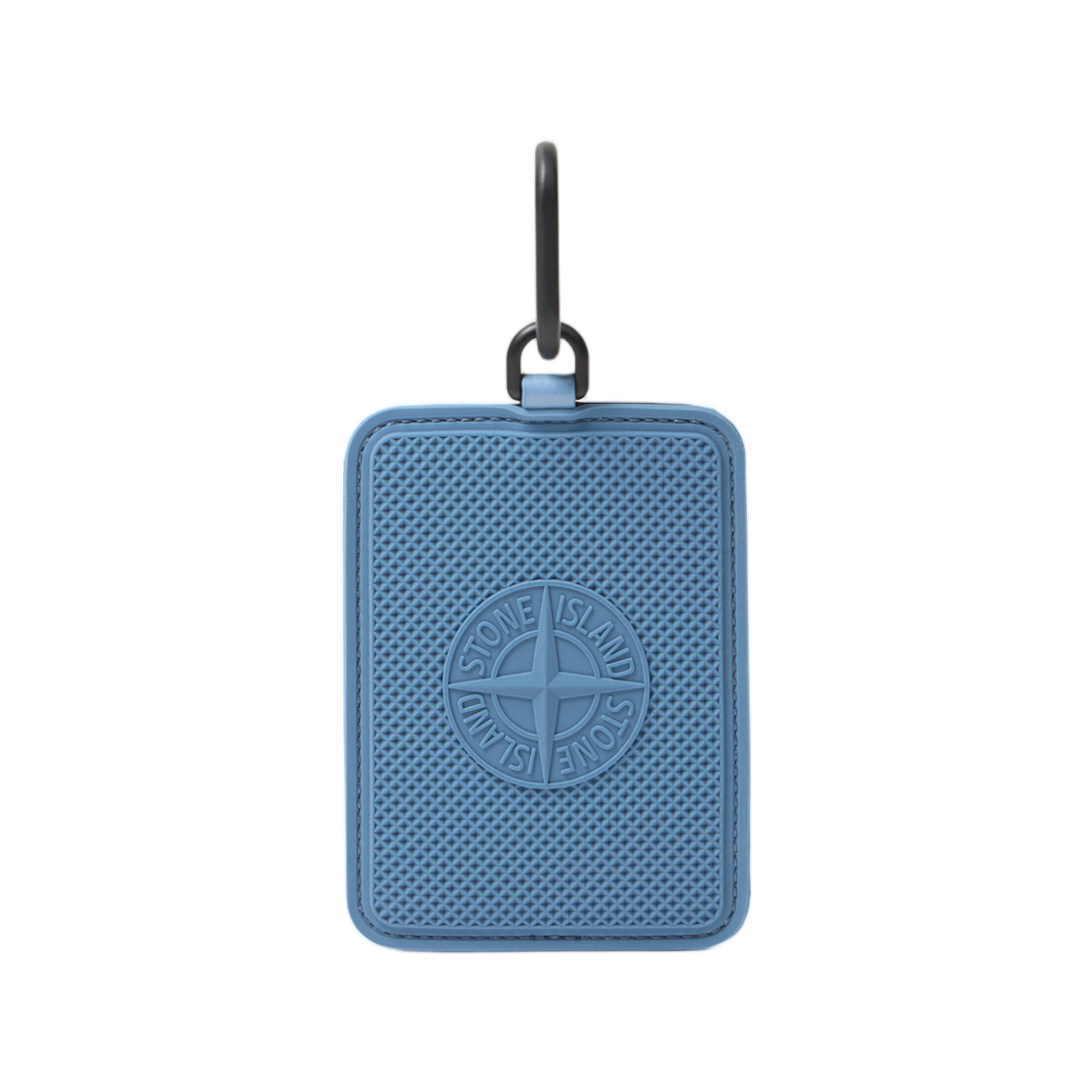 K2S1595000-07S0209-V002B Stone Island 9500002 Rubberised Silicone Card Holder with Carabiner Steel Blue - 25FW