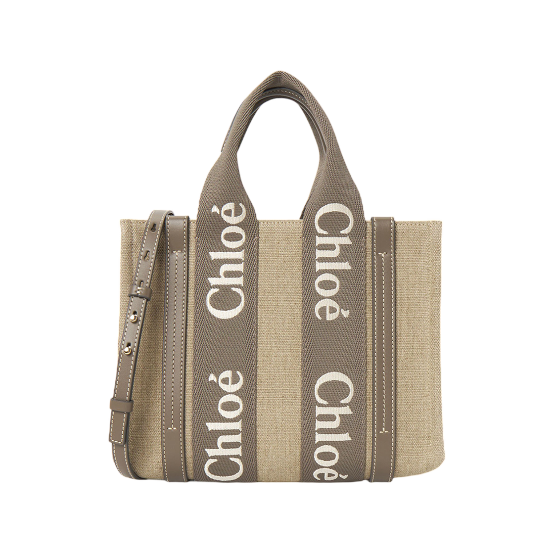 CHC23AS397L17036 Chloe Small Woody Tote Bag Gray Beige